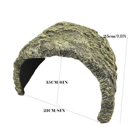 OMEM Resin Reptile Hideout: Extra Large Simulation Rock Cave for Ball Pythons, Lizards, Large Reptile Evasion -Aquarium Turtle Fish Tank Landscaping