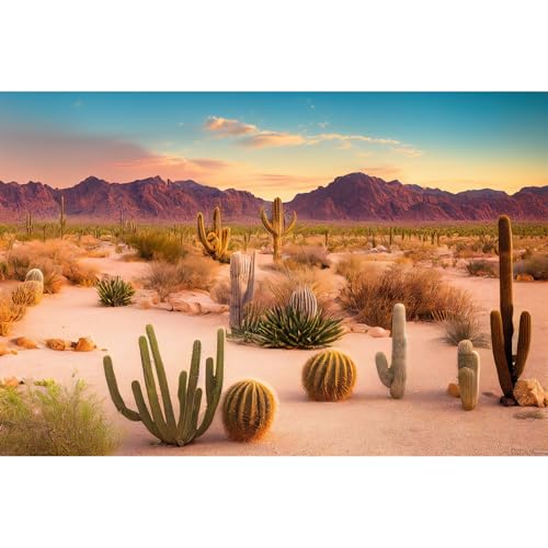 Desert Reptile Habitat Background Arid Landscape of Hot Sahara Desert Terrarium Background Desert Cacti and Sand with Dunes Aquarium Background Natural Hot Desert Fish Tank Background Vinyl 24x12in - color: Cacti Green, size: 24(W)x12(H)in