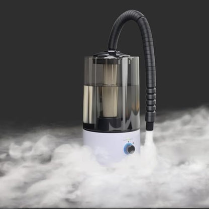 4L Reptile Humidifier Fogger with Extended Hose - Adjustable & Quiet Fogger/Mister for Chameleon, Bearded Dragon, Amphibians - Large Capacity(White) - color: White+Black