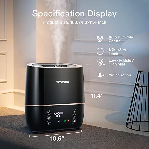 VIVOSUN 2-in-1 Warm and Cool Mist Humidifier, 5L Indoor Ultrasonic Air Humidifier with Essential Oil Tray for Bedrooms, Plants, Offices and Babies - style: 5L 2-in-1 Cool & Warm Mist Humidifier