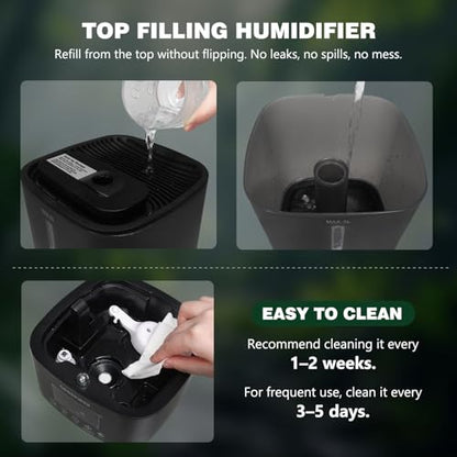 COOSPIDER Reptile Fogger Humidifier, Automatic Humidifiers for Reptiles Tank, Terrarium Humidifier with Timer Humidity Control, Reptile Mister for Amphibians Herps Vivarium (Black, 5L/1.32GAL) - color: Black