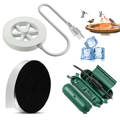 Relaxweex 3 Pcs Bird Bath Fountain Submersible Birdbath Hummingbird Water Trough for Outdoor Garden Patio Lawn Pond Poultry Horse Drink, Pipe Tape Cord Cover(White,70 W) - color: White, style: 70 W