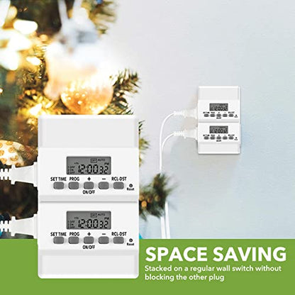 BN-LINK 8 Outlet Surge Protector with Mechanical Timer and Digital Timer Outlet