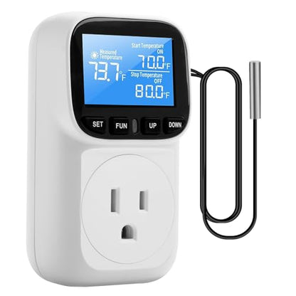 Diymore Digital Thermostat Controller, 1800W 120V/15A, -104°F to 210°F, Heating & Cooling Mode for Incubator, Greenhouse, Reptile Tank, Pool - style: Country Rustic