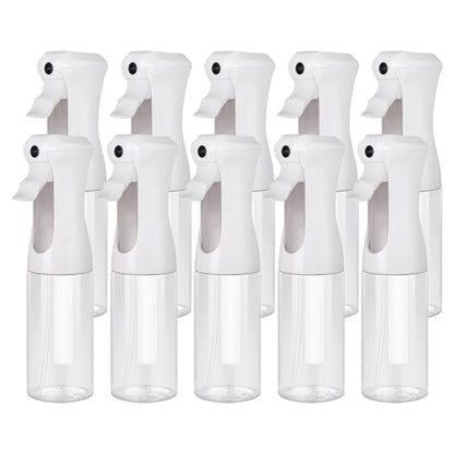 Aquableu Spray Bottle for Hair – 10-Pack Continuous Mist Spray Bottle for Hair Care, Styling, Cleaning, Plants, Pets & Essential Oils (Clear, 6.76oz/200ml) - color: Clear - Pack of 10