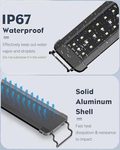 Pawfly 14 W UVB Light for Reptiles for 18" to 24" Terrariums Extendable Reptile Tank Light with Full Spectrum Brilliant with Day & Night Modes and Adjustable Brightness - size: 18-24 Inch (14W)