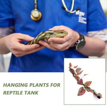 Cabilock Artificial Reptile Vines and Climbing Branches Bendable Jungle Vine with Suction Cup Terrarium Habitat Decor for Bearded Dragons Gecko Frogs and Snakes
