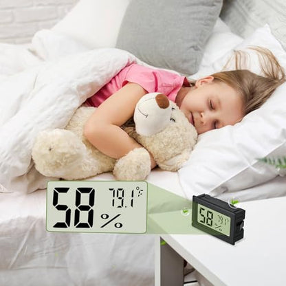 Humidity Meter Indoor Thermometer 6-Pack Mini Digital Thermometer Hygrometer Indoor Temperature Humidity Meters Gauge LCD Display Fahrenheit (℉) for Greenhouse, Reptile Tank, Cellar, Closet