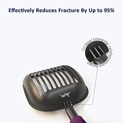 WePet Cat Litter Scoop, Non-Stick Plated Aluminum Alloy Sifter, Kitty Durable Metal Scooper, Deep Shovel, Long Handle, Kitten Pooper Lifter, Size Large, Coated Black Body with Violet Handle - color: #07 Violet, size: Large