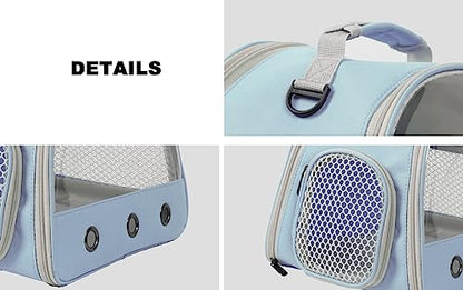 Guinea Pig Carrier Backpack, Clear Bubble Window Backpack for Guinea Pig, Bunny Rat Bird (Blue, Carrier) - color: Blue