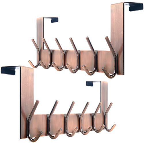 WEBI Over The Door Hooks for Hanging,Door Hanger,Over The Door Towel Rack,Door Coat Rack for Clothes,Hats,Antique Copper,2 Packs - color: Z Copper, size: 2 Pack