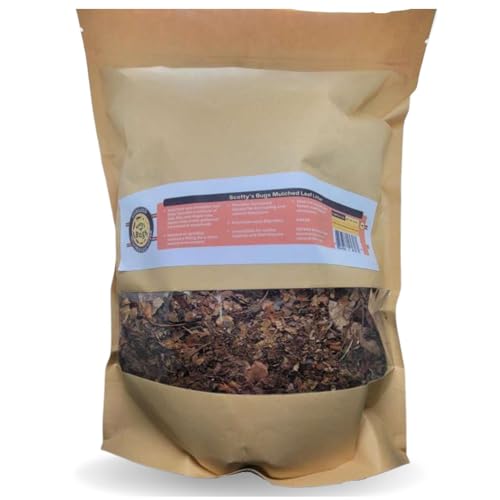 SCOTTY'S BUGS Mulched Leaf Litter for Reptiles, Isopods Live & Snails, Isopod Substrate, Terrarium Bedding, Organic Leaves from Natural Woodlands, 12-Ounce Pack - size: 12oz