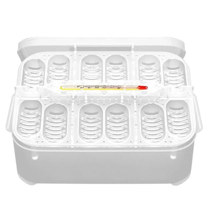 12 Grids Reptile Breeding Box, Incubator Egg Tray Hatching Box with 12 Grids for Turtle, Gecko, Lizards, Mane