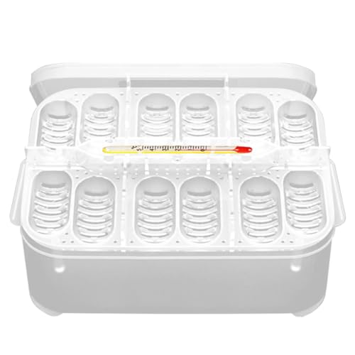 12 Grids Reptile Breeding Box, Incubator Egg Tray Hatching Box with 12 Grids for Turtle, Gecko, Lizards, Mane