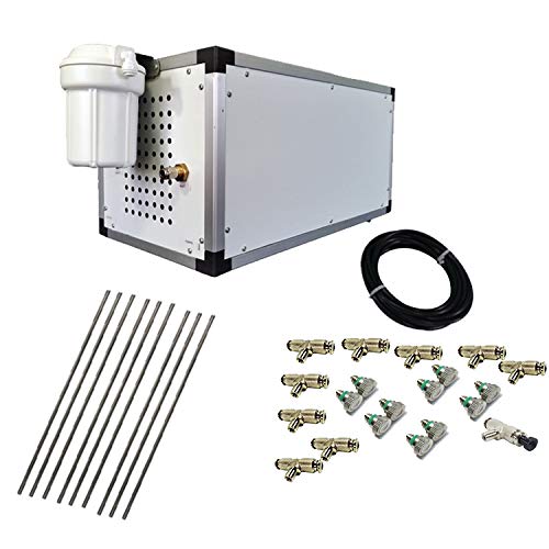 System - Stainless Steel Tubing - 1500 PSI Misting Pump - Do It Yourself Misting System - For Residential, Commercial and Industrial - Up to 120 Nozzles (38 Ft Mist Line - 20 Nozzles) - size: 38 Ft Mist Line - 20 Nozzles