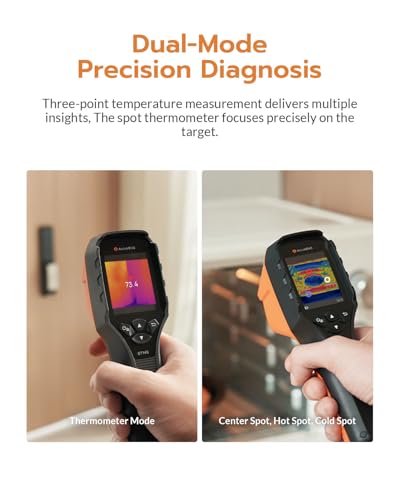 GT14S Thermal Imaging Camera with Thermometer Mode, Ultra-Light 240g, -4°F~1022°F Range, 14H Runtime, Live Tracking with Edge-Enhanced Display, Infrared Camera for HVAC/Electrical Inspection