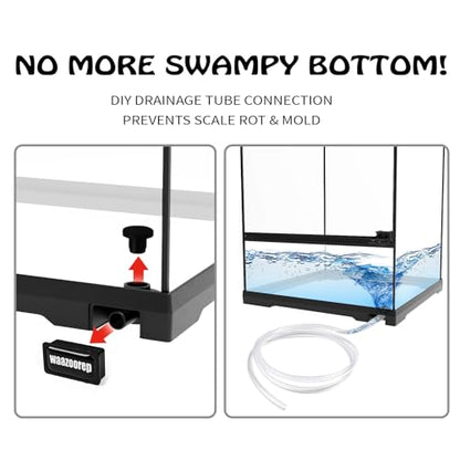15 Gallon Tall Reptile Glass Tank 12"x12"x24" with Drainage System - Pre-Assembled Vertical Reptile Cage for Arboreal Geckos,Chameleon,Lizard,Tree Frog and Snake with Terrarium Decoration - size: 12*12*24inch with drainage hole