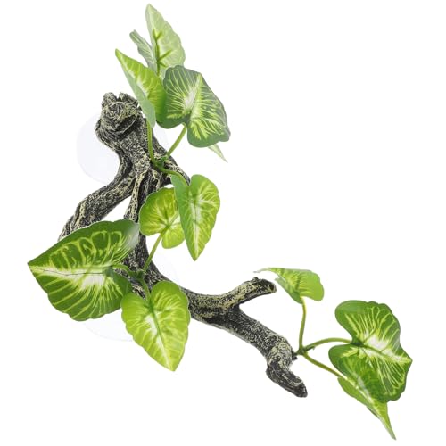 Toyvian Realistic Resin Reptile Plant Decor Aquarium Driftwood Substitute Indoor Terrarium Fake Plant Resin Terrarium Decor Branches for Reptiles