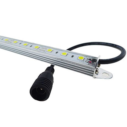 LEDENET® 12" 6500K-7000K White Super Bright 18LEDs 5050 Aquarium LED Strip Lighting Waterproof Aluminum Lighting 12V DC LED Linear Bar Lamp (Cold White, 12" Long) - color: White