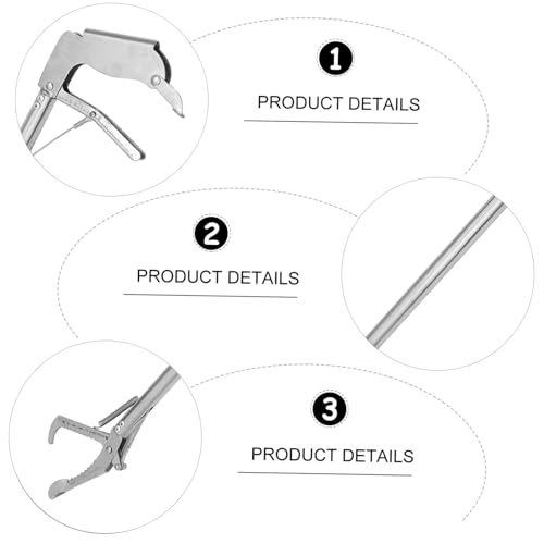 ibasenice Stainless Steel Snake Toggle Latch Catcher Clip Gutter Rattlesnake Tongs Grabber Lock Simple Snake Trap Clamp for Garden Home