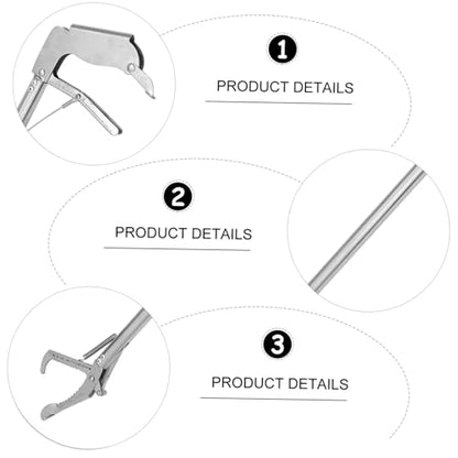 ibasenice Stainless Steel Snake Toggle Latch Catcher Clip Gutter Rattlesnake Tongs Grabber Lock Simple Snake Trap Clamp for Garden Home