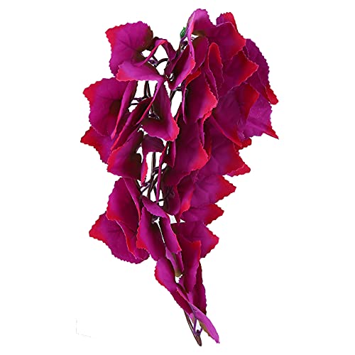 BORDSTRACT Artificial Reptile Plant, Lifelike Plastic Hanging Leaves Decoration with Suction Cup for Terrarium Fish and Reptile Habitats (T-1034J1) - size: T-1034J1
