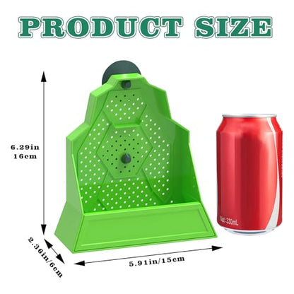 Reptile Tank Accessories, Wall-Mounted Plastic Feeder with Suction Cups, Dubia Roach & Cricket Food Bowl for Bearded Dragon, Gecko, Chameleon, Frog and Other Small Reptiles