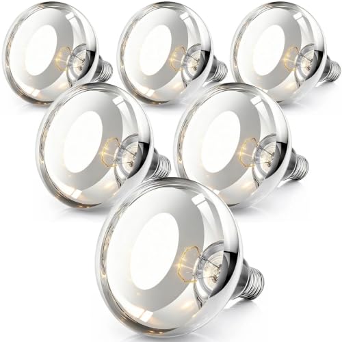 250W Clear Heat Lamp Bulbs, 8000 Hours Rated, R40 Bathroom Shower Incandescent Light Bulb, Infrared Heating for Chickens, Reptiles, Pets, Food, E26 Base, 6 Pack - color: White, size: 6 Pack