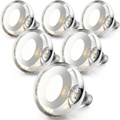 250W Clear Heat Lamp Bulbs, 8000 Hours Rated, R40 Bathroom Shower Incandescent Light Bulb, Infrared Heating for Chickens, Reptiles, Pets, Food, E26 Base, 6 Pack - color: White, size: 6 Pack