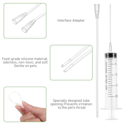 Baby Bird Feeding Syringe, Reusable Manual Bird Feeding Syringe with Spoon Tip and Soft Tube for Milk, Water, Liquid Food, Parrot, Small Pet