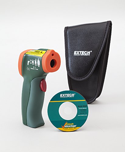 Extech IR400 Mini Infrared Thermometer with Laser Pointer, -4 to 630°F (-20 to 330°C) Non-Contact Surface Temperature Gun, Compact Handheld Design with Backlit LCD and Auto Power Off - size: 8:1, style: Standard