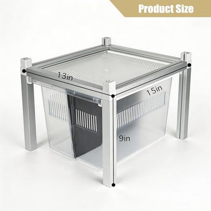 Stackable Reptile Rack Expansion Unit, 13x10x8 Inch Reptile Rack Drawer Habitat with Bins, Modular Gecko Breeding Box with Removable Divider & Ventilated Plastic Lid – Compatible Stackable Rack System - size: 13x10x8-add