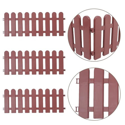 LALAFINA 4pcs Tortoise Enclosure Animal Barrier Fence Outdoor Small Animal Pen Patio Fence 50x20cm Brown for Lawn Yard Reptile Habitat