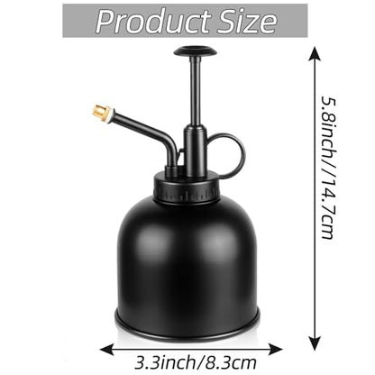 Metal Stainless Plant Misters for Inside,Succulent Watering Bottle With Top Pump, Small Plant Sprayer Mister Watering Can for Indoor Outdoor House Plant,Black Plant Spray Bottle (A-Black)