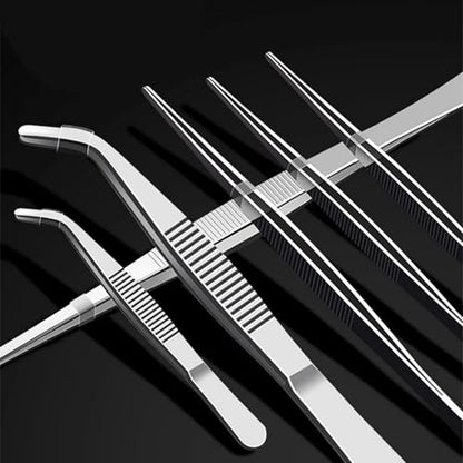 10Inch Fine-Tip Kitchen Tweezers Tongs – Extra-Long Stainless Steel Cooking Tweezers Dishwasher Safe for Grilling, Baking & Food Prep (10In Straight BBQ Tongs) - color: 10In Straight BBQ Tongs