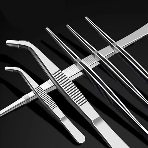 12Inch Fine-Tip Kitchen Tweezers Tongs – Extra-Long Stainless Steel Cooking Tweezers Dishwasher Safe for Grilling, Baking & Food Prep (12In Bent BBQ Tongs) - color: 12in Bent Bbq Tongs