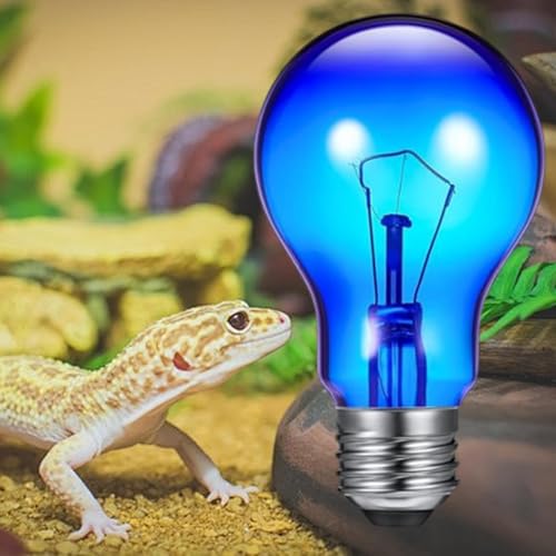 Heat Lamp for Reptiles - Terrarium Chickens Basking Light, 100w UVA Infrared with Aluminum Reflection Dome, Aquarium Brooder Habitat Ceramic Heater, Vivarium Pet Supplies E26 Socket for Lizard - color: Sapphire