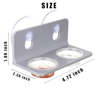 Crested Gecko Feeding Ledge with 10PCS Gecko Food Water Dish - Gray - color: Gray