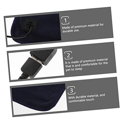 VANZACK 1pc Reptile Heating Pad Temperature Control USB Heated Mat for Turtles Lizards and Other Pets Easy to Clean Electric Warming Cushion for Sick Pregnant Animals - color: Navy