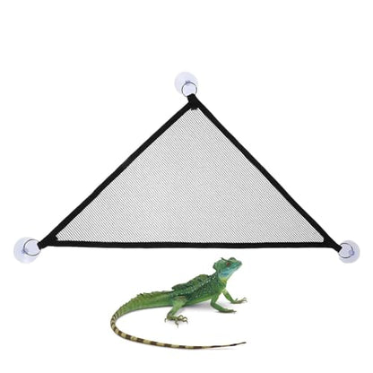 Lizard Hammock | Breathable Mesh Snake Bed | Reptile Hammock Bearded Dragon - for Cage Enclosure Terrarium Habitat Lizard Enrichment Chameleon Frog Tortoise - color: Black