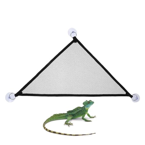 Lizard Hammock | Breathable Mesh Snake Bed | Reptile Hammock Bearded Dragon - for Cage Enclosure Terrarium Habitat Lizard Enrichment Chameleon Frog Tortoise - color: Black