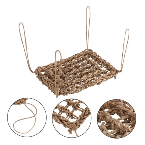 Toyvian Reptile Hammock Woven Swing for Bearded Dragons Durable Straw Design Easy to Install Hanging Bed for Lizards and Pets Versatile Habitat Accessory