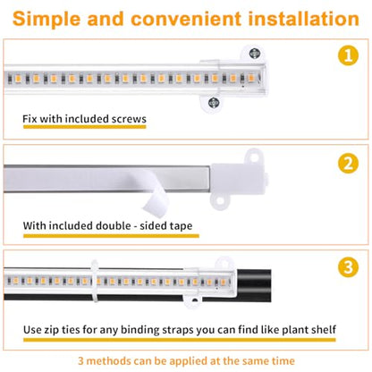RWNTAO 8.6 Inches LED Plant Growing Light Strips, Full Spectrum 3000K Grow Light for Indoor Plants with 3/9/12H Timer, 10 Dimmable Levels for Seedling Succulent and Plant Shelf (4 Head×2pcs) - size: 8.6Inch 4 Head 2 Pack