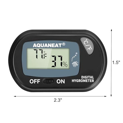 AQUANEAT 2 Packs Reptile Thermometer Hygrometer Digital Display Temperature and Humidity Moniter for Reptiles Rearing Box with Suction Cup… - size: 2 Packs