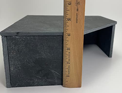 TheFrogHouse Slate Stone Reptile Hide 10x10x4 Bottomless Natural Cave Decor