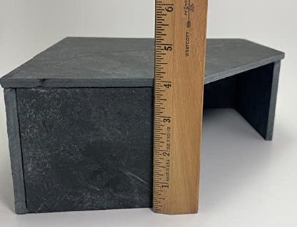 TheFrogHouse Slate Stone Reptile Hide 10x10x4 Bottomless Natural Cave Decor