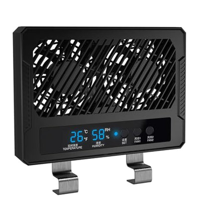 Fan for Reptile Enclosure Dehumidifier Temperature and Humidity Meter Terrarium Thermometer Hygrometer for Amphibians Gecko