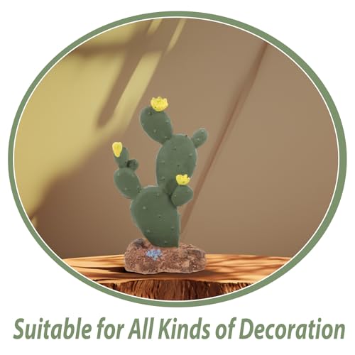 VICASKY Resin Cactus Terrarium Plant for Reptile Habitat, Desert Simulation Aquarium Decor for Snake Tank and Turtle Tank, Plastic Reptile Plant for Terrarium and Cactus