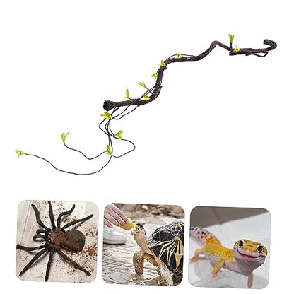 DOITOOL 2pcs Realistic Reptile Vines for Terrarium Bendable Simulation Climbing Plants Pet Habitat Decor for Geckos Lizards Bearded Dragons