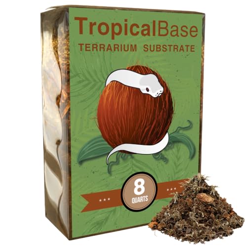 TropicalBase Vivarium Substrate, Bioactive Ready for Your Tropical Snake Habitat, Gecko and Frog Paludarium, Planted Terrarium, Lizard Enclosure or Tarantula Tank. (8 Quart) - size: 8 Quart